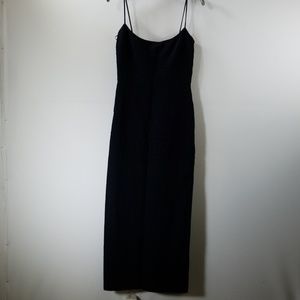 Escada Black Wool Split Left Side Shift Dress 36